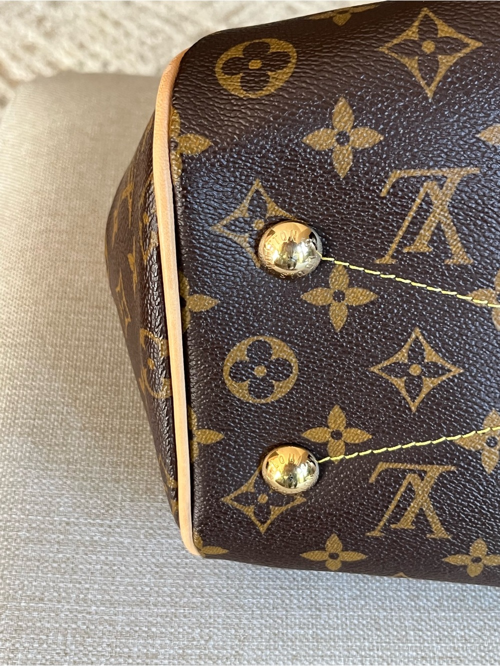 Louis Vuitton Tivoli PM Monogram Canvas Brown & Vachetta Leather Satchel - Picture 8 of 11